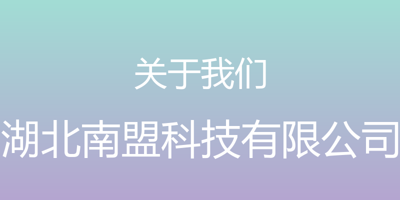 关于我们 - 湖北南盟科技有限公司