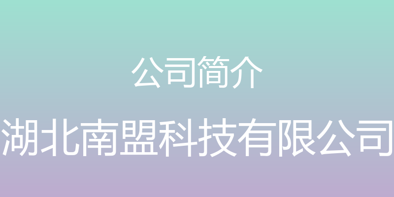 公司简介 - 湖北南盟科技有限公司